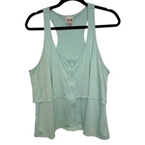 Mossimo Supply Co Womens XXL Mint Green Sleeveless Tank Top Zip Front